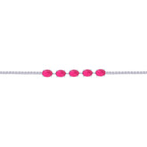 عصفور كريستال انسيال فضة تنس عيار 925 بتصميم بيضاوي فوشيا مرصع بالزركون